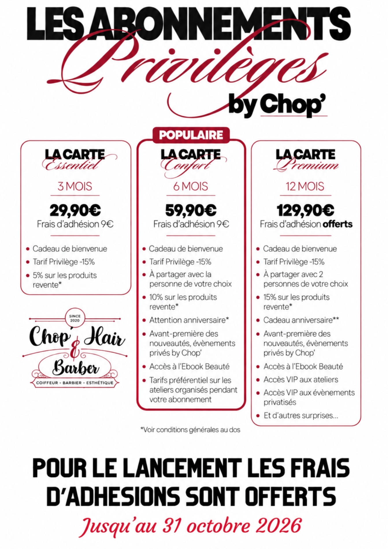 CARTE PRIVILEGE by Chop